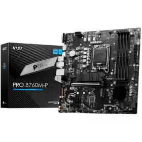   MSI PRO B760M-P Motherboard, Micro-ATX - Supports 14th/13th/12th Gen Intel Core Processors, LGA 1700 - DDR5 Memory Boost 6800+MHz/OC, PCIe 4.0 x16 Slot, M.2 Gen4 Slots