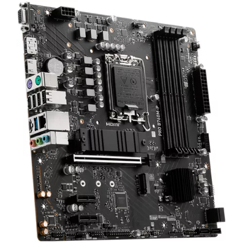 MSI PRO B760M-P Motherboard, Micro-ATX - Supports 14th/13th/12th Gen Intel Core Processors, LGA 1700 - DDR5 Memory Boost 6800+MHz/OC, PCIe 4.0 x16 Slot, M.2 Gen4 Slots