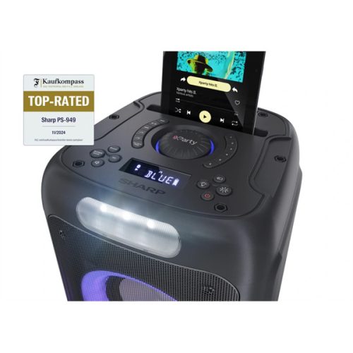 SHARP PS-949 hordozható Party hangszóró, USB/AUX