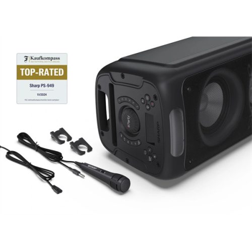 SHARP PS-949 hordozható Party hangszóró, USB/AUX