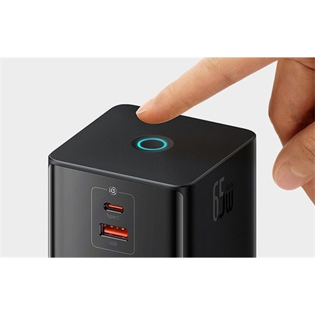 Baseus PowerCombo 5-in1 65W univerzális hálózati töltő adapter fekete