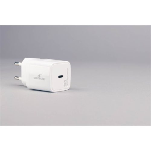 Bluestork Hálózati töltő - PW-20-C (USB-C, 20W, fehér)