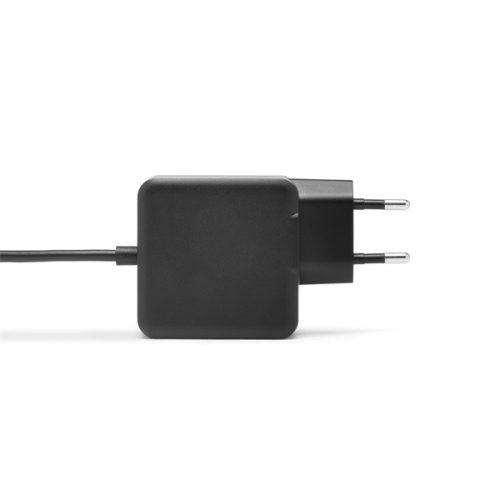 Bluestork Hálózati töltő - PW-BS-65-GAN-C/2 (USB-C, 65W, 1,45m kábel, gyorstöltés,fekete)