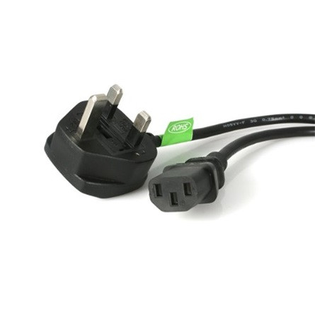 StarTech 230V villásdugó BS 1363 UK -> C13 M/F tápkábel 3m fekete