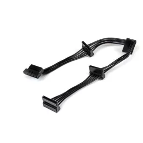   StarTech SATA Power 15pin -> 4db SATA Power 15pin M/F tápkábel 0.4m fekete