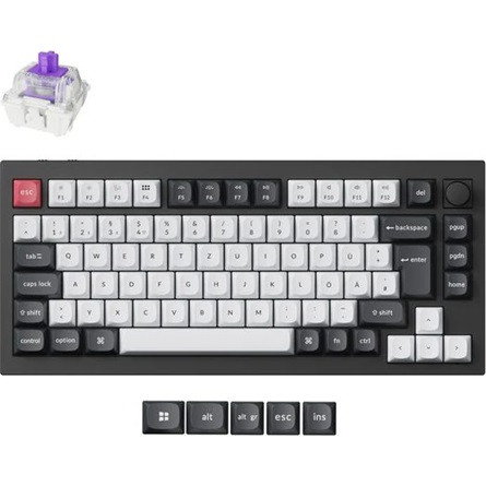 Keychron Q1 HE Bluetooth / vezeték nélküli / USB magyar Gateron double-rail magnetic nebula mechanikus billentyűzet feke