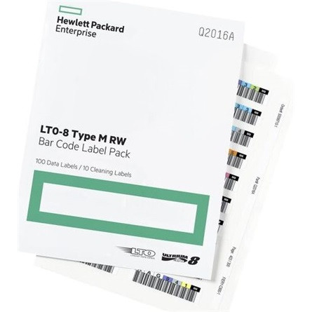 HP LTO-8 Ultrium RW Barcode Label - Barium Ferrite - 110 / Pack