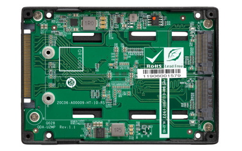 QNAP U.2 NVMe to dual M.2 NVMe SSD adapter