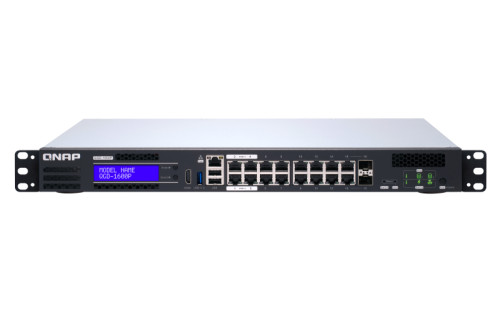 QNAP QGD-1600P: 16 1GbE PoE ports with 2 RJ45 and SFP+ combo port. (Support 4 IEEE 80