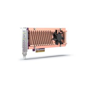  Qnap Dual M.2 PCIe SSD expansion card; supports up to two M.2 2280/22110 formfac