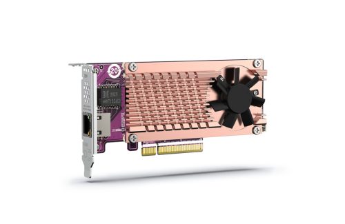 Qnap QM2 series, 2 x PCIe 2280 M.2 SSD slots, PCIe Gen3 x 8 , 1 x AQC113C 10GbE