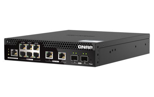 QNAP QSW-M2106P-2S2T, 6 ports 2.5GbE RJ45 with PoE 802.3bt(90W), 2 ports 10GbE SFP+,