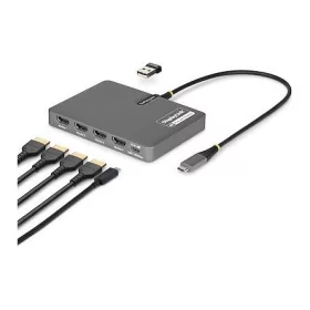   StarTech USB-C -> 4db HDMI 2.0 1db USB-C 1db USB-A 2.0 M/F adapter 0.2m szürke