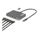 StarTech USB-C -> 4db HDMI 2.0 1db USB-C 1db USB-A 2.0 M/F adapter 0.2m szürke