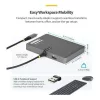 StarTech USB-C -> 4db HDMI 2.0 1db USB-C 1db USB-A 2.0 M/F adapter 0.2m szürke