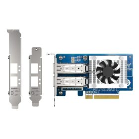   QNAP Dual-port SFP28 25GbE network expansion card, low-profile form factor, PCIe Gen4