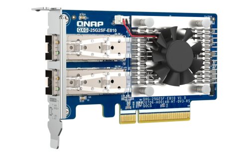 Qnap Dual-port SFP28 25GbE network expansion card; low-profile form factor; PCIe