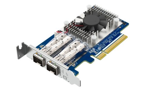 Qnap Dual-port SFP28 25GbE network expansion card; low-profile form factor; PCIe
