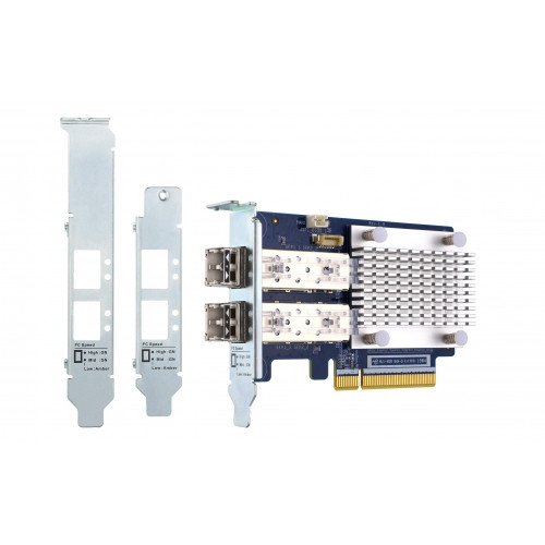 QNAP Enhanced Gen 5 dual-port 16Gb Fibre Channel Host Bus Adapter, 2 x 16Gbps fibre c