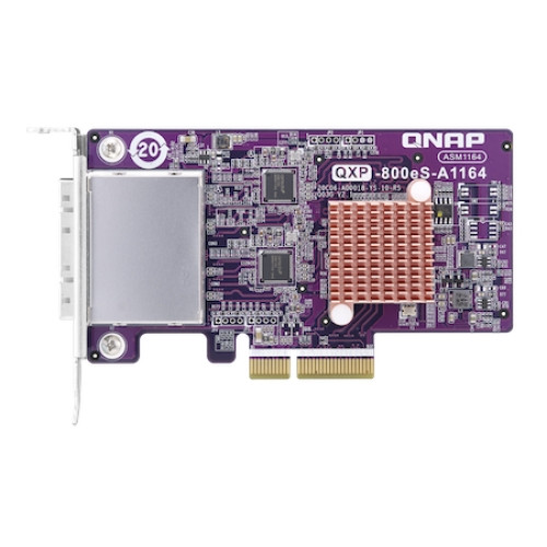 QNAP 2-port SFF-8088 SATA host bus adapter, 8 x SATA 6Gb/s, PCIe 3.0 x4, for TL SATA