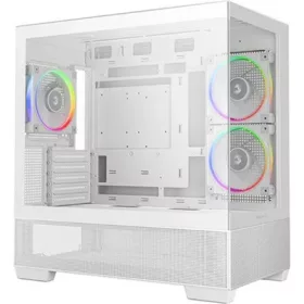   DEEPCOOL Ház Micro ATX CG380 3F, Tápegység nélkül, Fehér, Üvegfalú