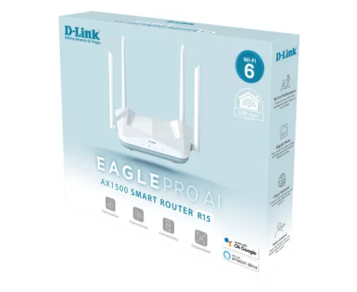 D-link EAGLE PRO AI AX1500 Smart Router

- AX1500 Speeds, Upto 300 Mbps (2.4GHz