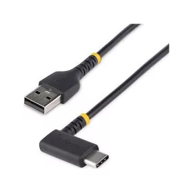   StarTech USB-C -> USB-A 2.0 M/M töltőkábel 1m fekete 90°/egyenes 3A