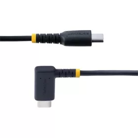   StarTech USB-C -> USB-C M/M töltőkábel 0.15m fekete 90°/egyenes, 60W PD 3A