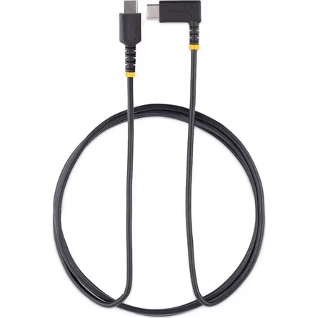 StarTech USB-C -> USB-C M/M töltőkábel 2m fekete 90°/egyenes, 60W PD 3A