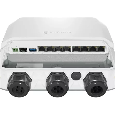 MikroTik RB5009UPr+S+OUT Outdoor Router 7x RJ45 1000Mb/s 1x RJ45 2.5Gb/s POE LAN port 1x SFP+ 1x USB 3.0 150W PoE