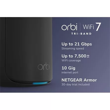 Netgear 3-SET ORBI 870 WIFI 7 MESH TRI-BAND BLACK  21 GBIT/S
