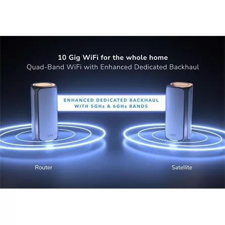 Netgear ORBI 970 MESH-WIFI-7-SET OF 2 QUAD-BAND-MESH BLACK