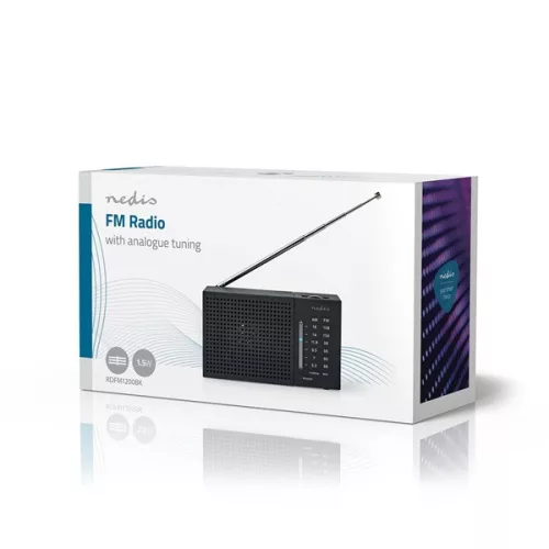 Nedis RDFM1200BK hordozható  AM / FM rádió, elemes