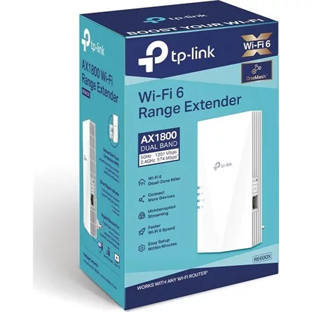 TP-LINK Wireless Range Extender Dual Band AX1800, RE600X