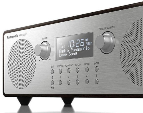 Panasonic RF-D100BTEGT DAB-FM Radio, RDS, Ébresztő, hangszínszabályozó és 2x5 W