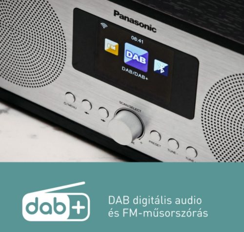 Panasonic RF-D40EG-K DAB digitális , FM és internetes rádió. WIFI; beépített Blu