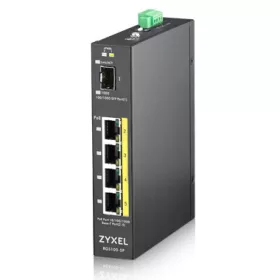   ZyXEL 5-port Gigabit switch: 4x GbE + 1x SFP, PoE (802.3at, 30W), Power budget 1
