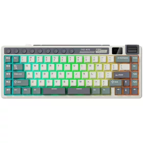 ROYAL KLUDGE RK M70 Cyan Purple Gaming Keyboard Cream switch