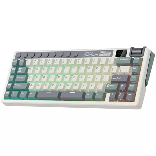 ROYAL KLUDGE RK M70 Cyan Purple Gaming Keyboard Cream switch
