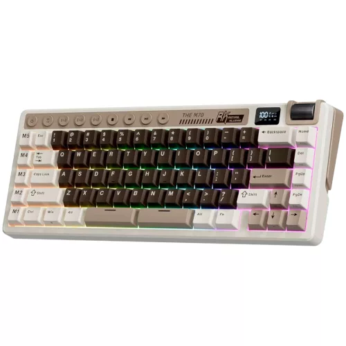 ROYAL KLUDGE RK M70 Mocha Grey Gaming Keyboard Beige switch