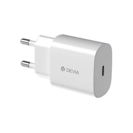 DEVIA ROCKET hálózati töltő Type-C aljzat 20W, PD gyorstöltő, FEHÉR
