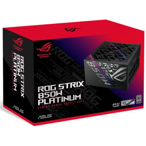 ASUS TÁP Asus ROG Strix 850W 80+ Platinum tápegység - moduláris - ROG-STRIX-850P-GAMING