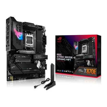 Asus Alaplap - AMD ROG STRIX X870E-E GAMING WIFI AM5 (X870, ATX, 4xDDR5 8400+MHz, 4xSATA3, 5x M.2, HDMI+USB4)