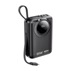   REMAX SCUBA vésztöltő Type-C+lightning aljzat 20000mAh, LED kijelző + fix Type-C kábel, FEKETE
