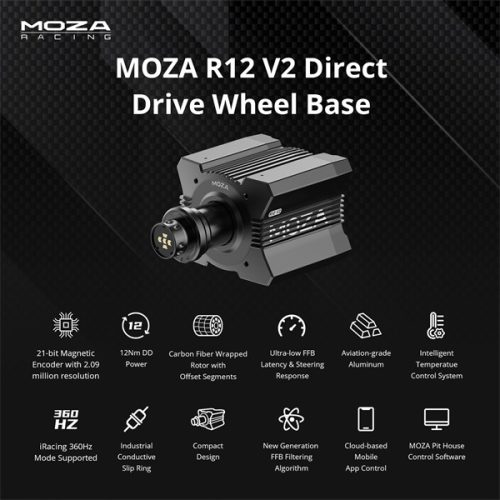 Moza Racing kiegészítő - R12 V2 PC Bázis (Direct Drive, 12Nm, 21bit encoder)