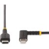 StarTech USB-C -> Lightning M/M adatkábel 1m fekete egyenes/90°
