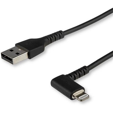 StarTech USB-A 2.0 -> Lightning M/M adatkábel 1m fekete egyenes/90°