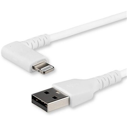 StarTech USB-A 2.0 -> Lightning M/M adatkábel 2m fehér egyenes/90°