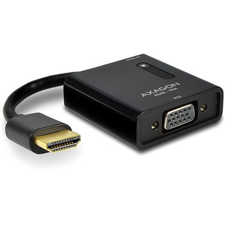 Axagon RVH-VGAN HDMI -> VGA Jack stereo 3,5mm M/F adapter 0.2m fekete