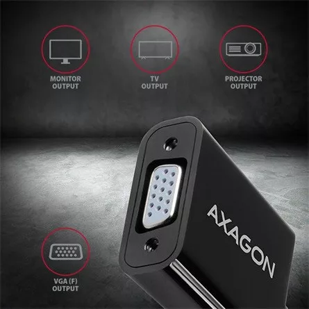 Axagon RVH-VGN HDMI -> VGA M/F adapter 0.2m fekete